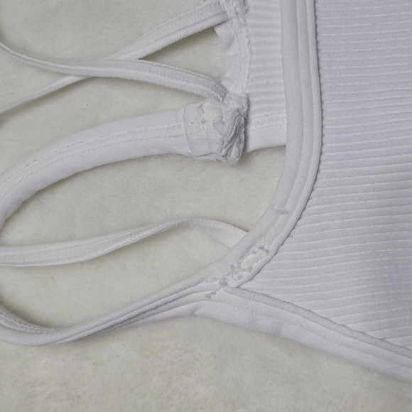 FP Movement by Free People Happiness Runs Ribbed Bra White Medium - Picture 6 of 15